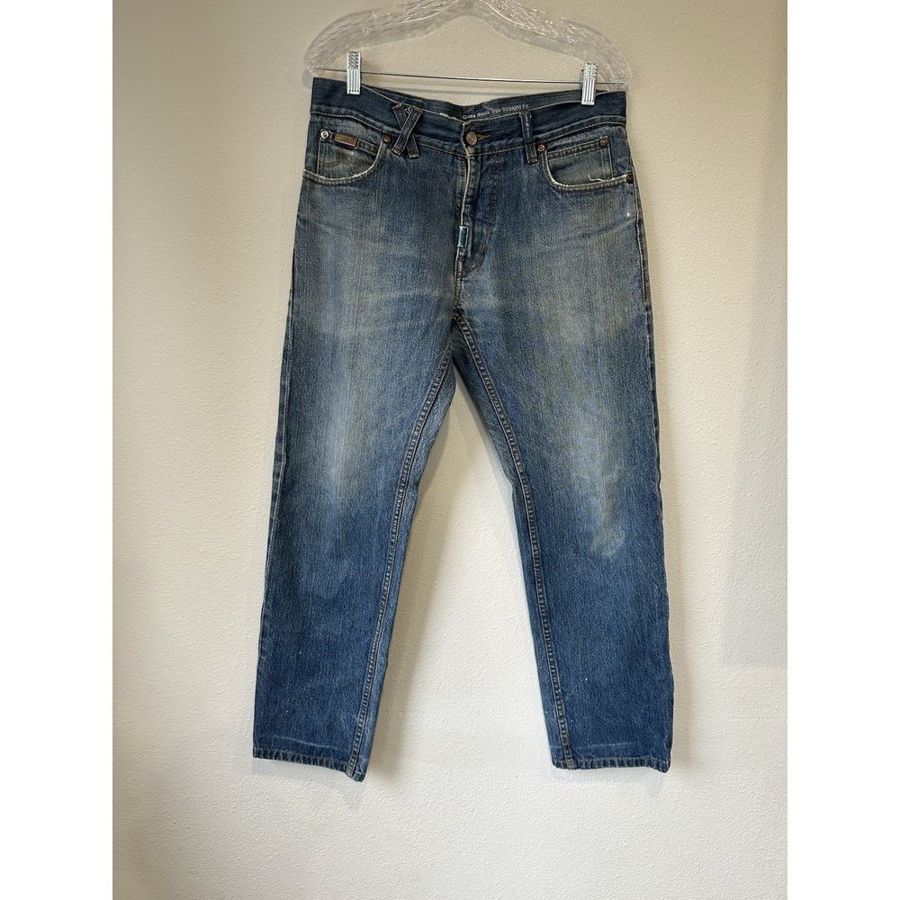 LRG Grass Roots Straight Root Fit mens‎ 32 Dark Wash Indigo Blue